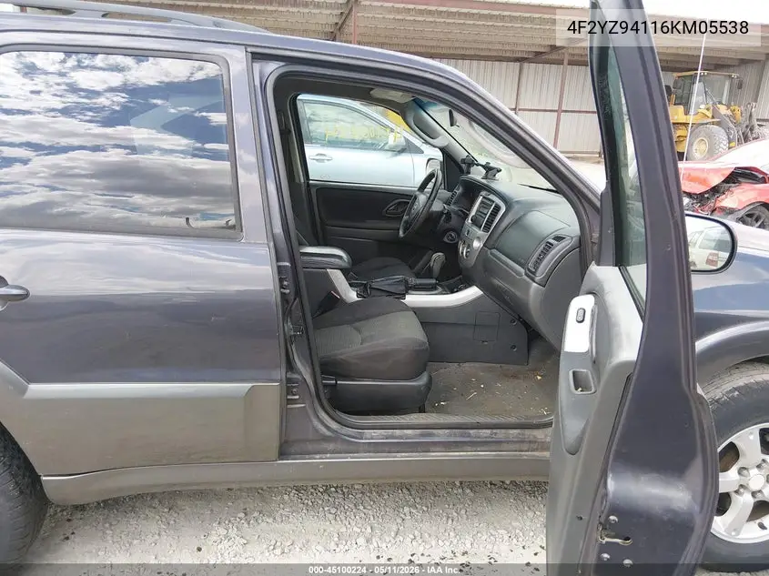 2006 Mazda Tribute S VIN: 4F2YZ94116KM05538 Lot: 45100224