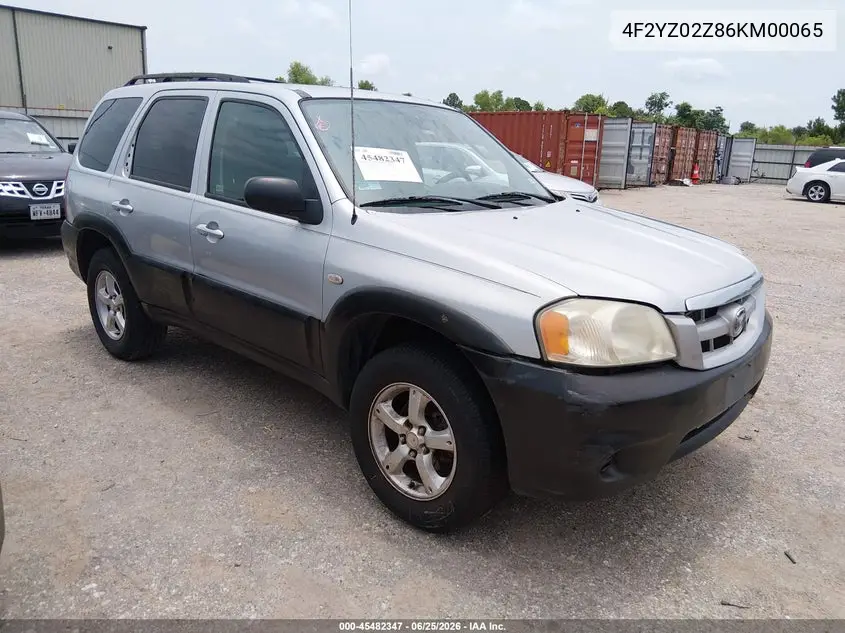 2006 Mazda Tribute I VIN: 4F2YZ02Z86KM00065 Lot: 45482347