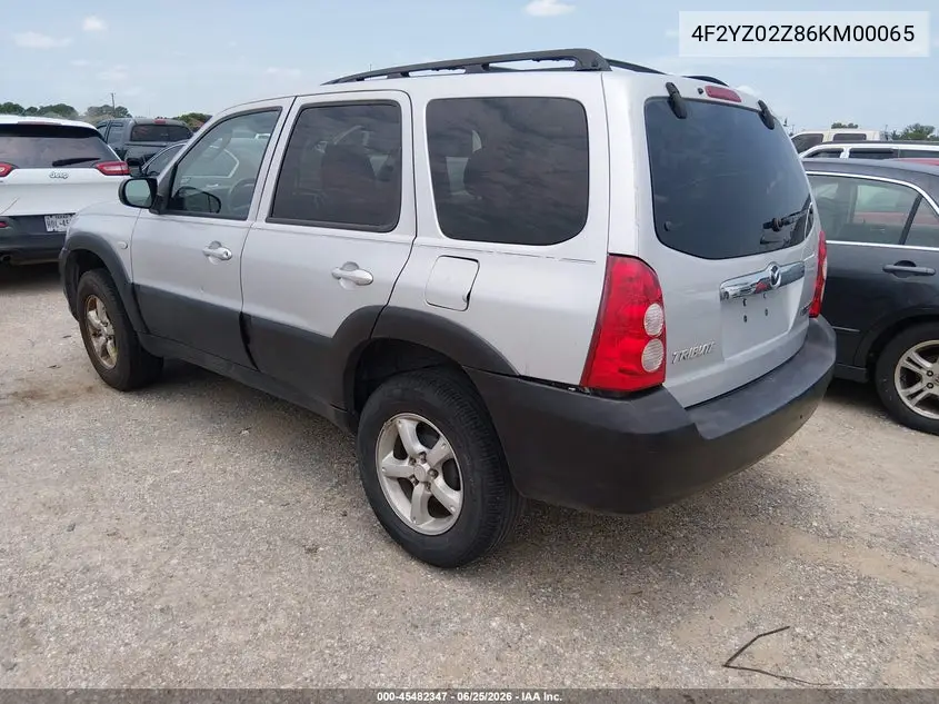 2006 Mazda Tribute I VIN: 4F2YZ02Z86KM00065 Lot: 45482347