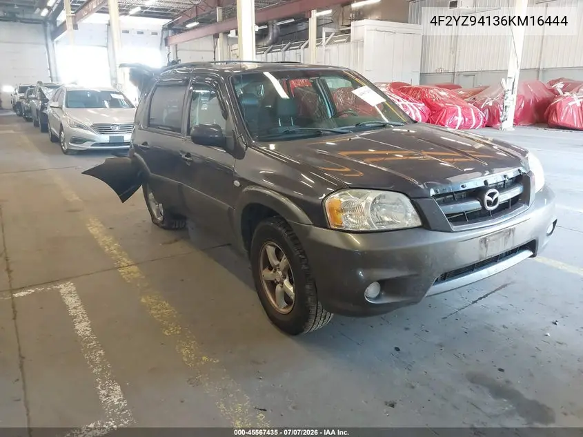 2006 Mazda Tribute S VIN: 4F2YZ94136KM16444 Lot: 45567435