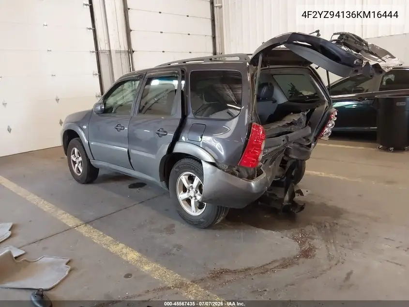 2006 Mazda Tribute S VIN: 4F2YZ94136KM16444 Lot: 45567435