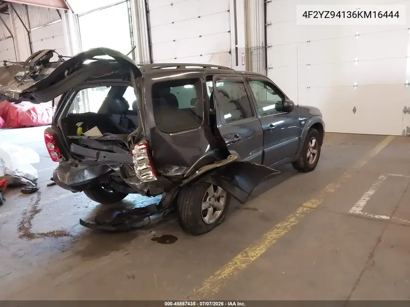 2006 Mazda Tribute S VIN: 4F2YZ94136KM16444 Lot: 45567435