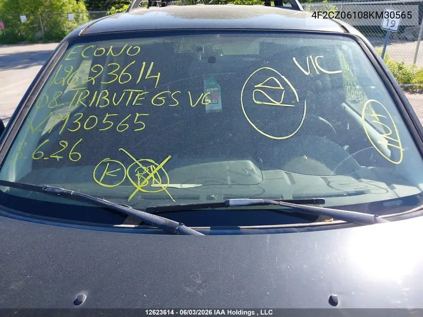 2008 Mazda Tribute Gs V6/Gx V6 VIN: 4F2CZ06108KM30565 Lot: 12623614