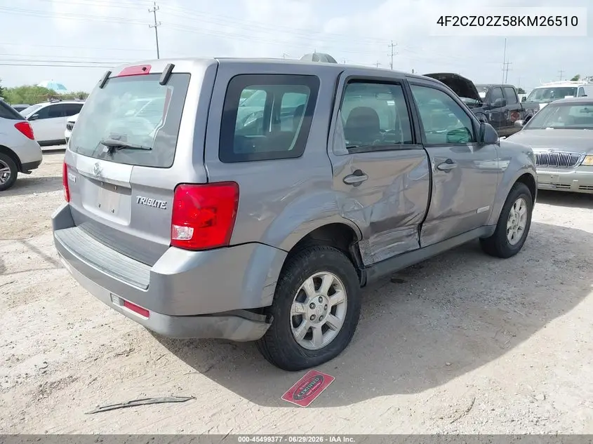 2008 Mazda Tribute I Sport VIN: 4F2CZ02Z58KM26510 Lot: 45499377
