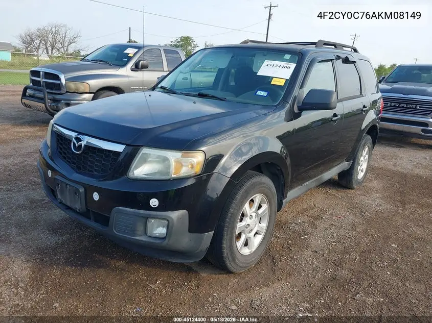 2010 Mazda Tribute I Touring VIN: 4F2CY0C76AKM08149 Lot: 45124400