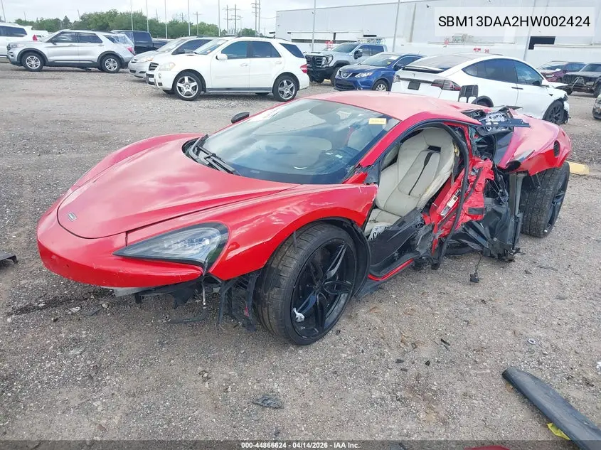 2017 Mclaren 570S VIN: SBM13DAA2HW002424 Lot: 44866624