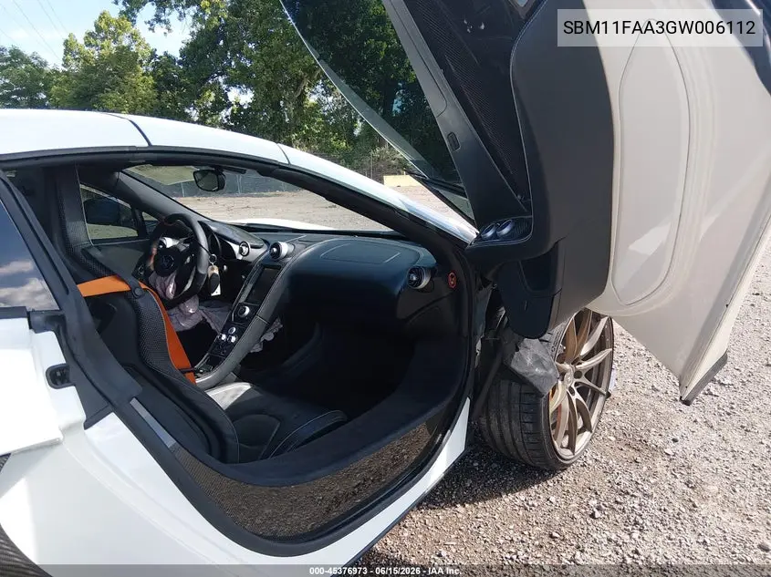2016 Mclaren 650S VIN: SBM11FAA3GW006112 Lot: 45376973