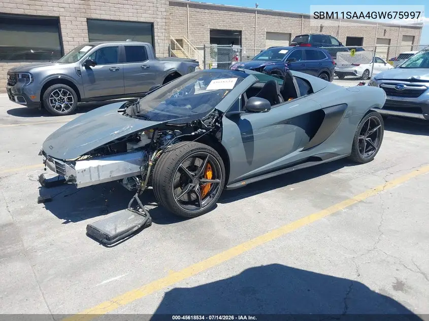 2016 Mclaren 675Lt Spider VIN: SBM11SAA4GW675997 Lot: 45618534
