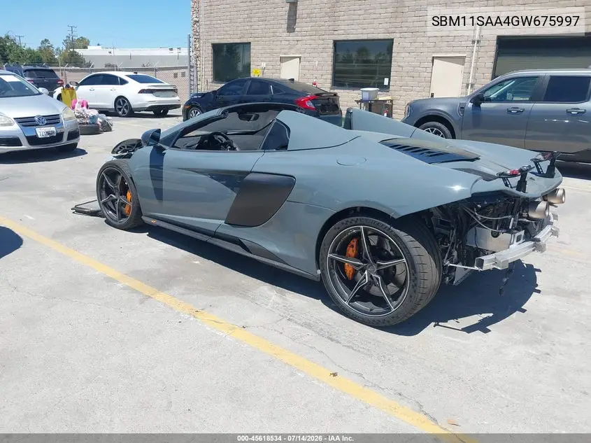 2016 Mclaren 675Lt Spider VIN: SBM11SAA4GW675997 Lot: 45618534