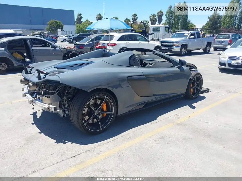 2016 Mclaren 675Lt Spider VIN: SBM11SAA4GW675997 Lot: 45618534
