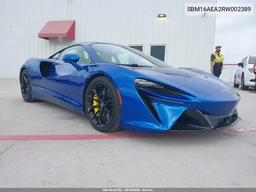 2024 Mclaren Artura VIN: SBM16AEA2RW002389 Lot: 45161152