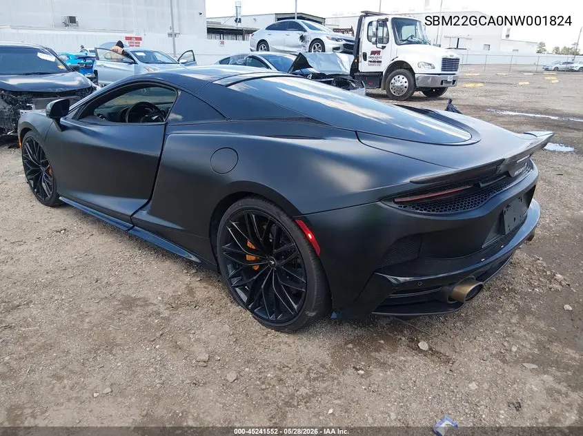 2022 Mclaren Gt Coupe VIN: SBM22GCA0NW001824 Lot: 45241552