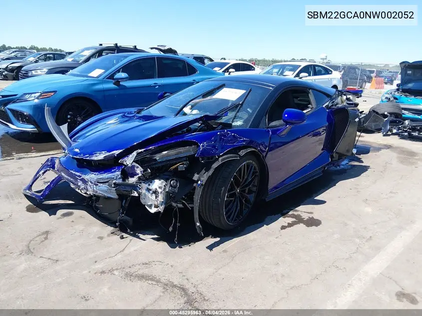 2022 Mclaren Gt Coupe VIN: SBM22GCA0NW002052 Lot: 45295963