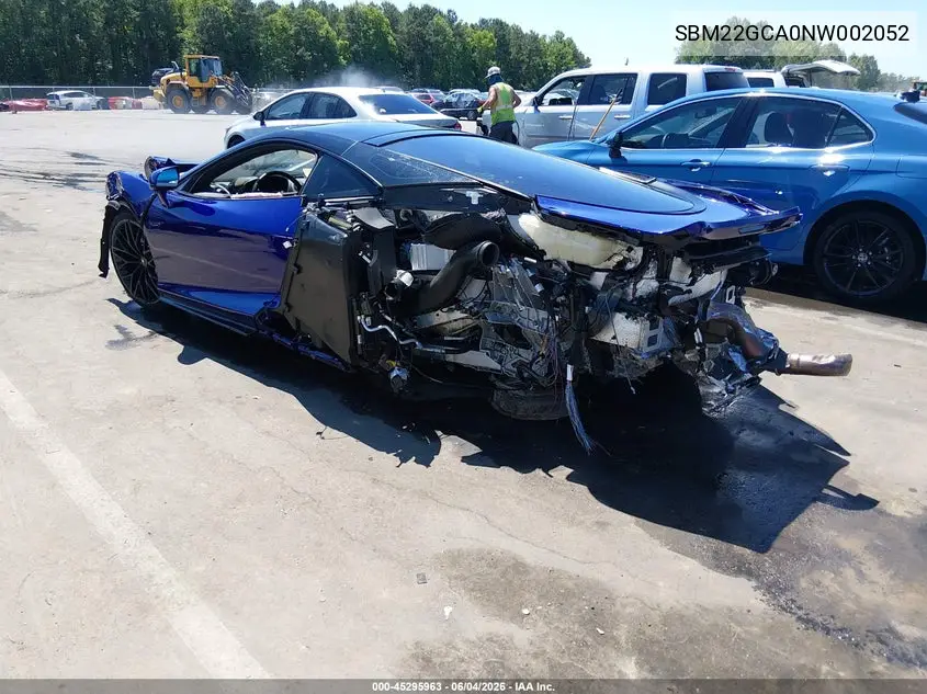 2022 Mclaren Gt Coupe VIN: SBM22GCA0NW002052 Lot: 45295963