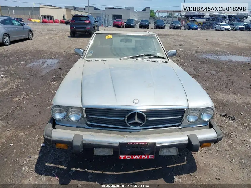1982 Mercedes-Benz 380 Sl VIN: WDBBA45AXCB018298 Lot: 45348238