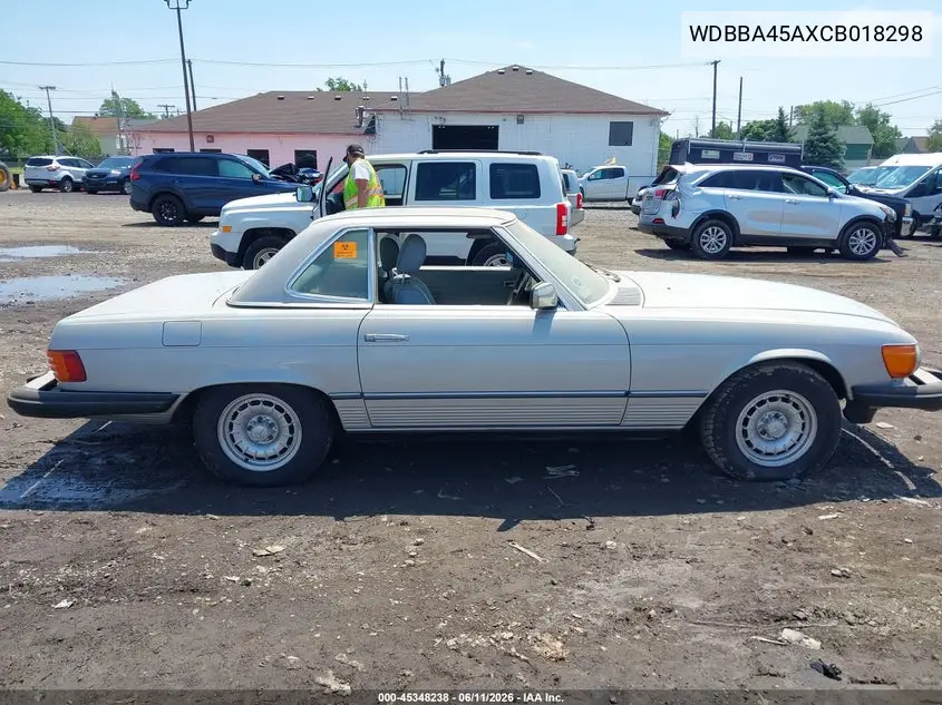1982 Mercedes-Benz 380 Sl VIN: WDBBA45AXCB018298 Lot: 45348238