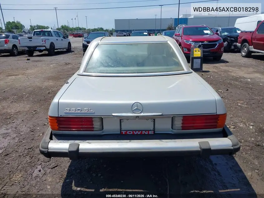 1982 Mercedes-Benz 380 Sl VIN: WDBBA45AXCB018298 Lot: 45348238