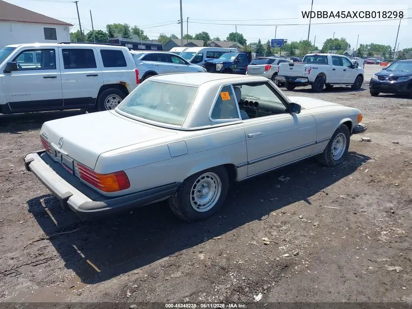 1982 Mercedes-Benz 380 Sl VIN: WDBBA45AXCB018298 Lot: 45348238