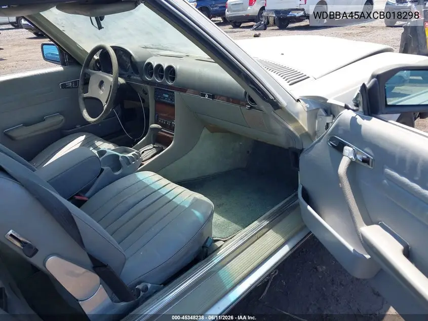 1982 Mercedes-Benz 380 Sl VIN: WDBBA45AXCB018298 Lot: 45348238
