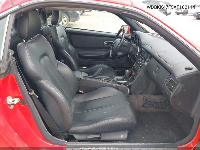 1999 Mercedes-Benz Slk 230 Kompressor VIN: WDBKK47F5XF102114 Lot: 44898627