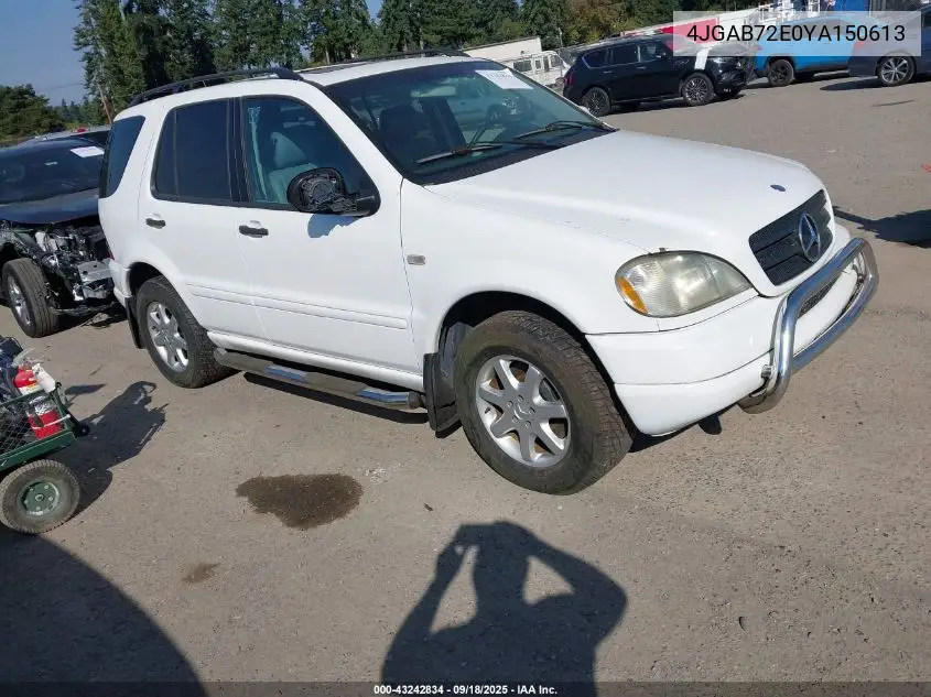 4JGAB72E0YA150613 2000 Mercedes-Benz Ml 430