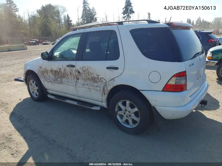 4JGAB72E0YA150613 2000 Mercedes-Benz Ml 430