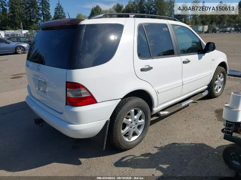 4JGAB72E0YA150613 2000 Mercedes-Benz Ml 430