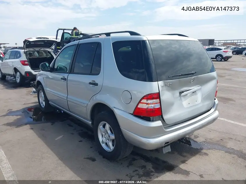 2000 Mercedes-Benz Ml 320 VIN: 4JGAB54E0YA147373 Lot: 45619587