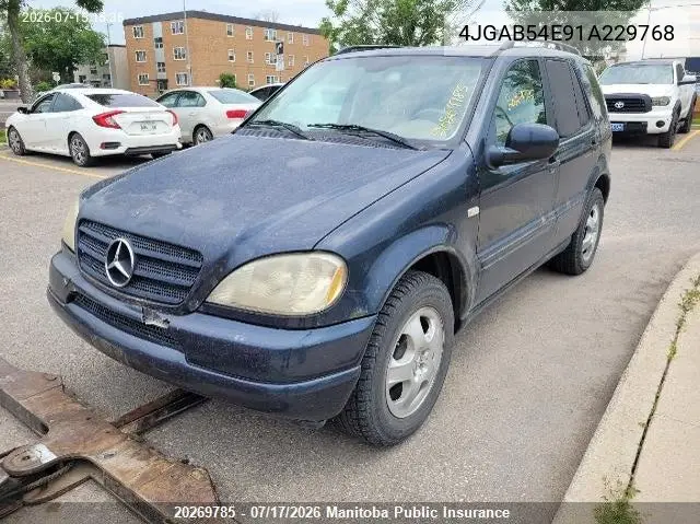 2001 Mercedes Benz Ml320 VIN: 4JGAB54E91A229768 Lot: 20269785