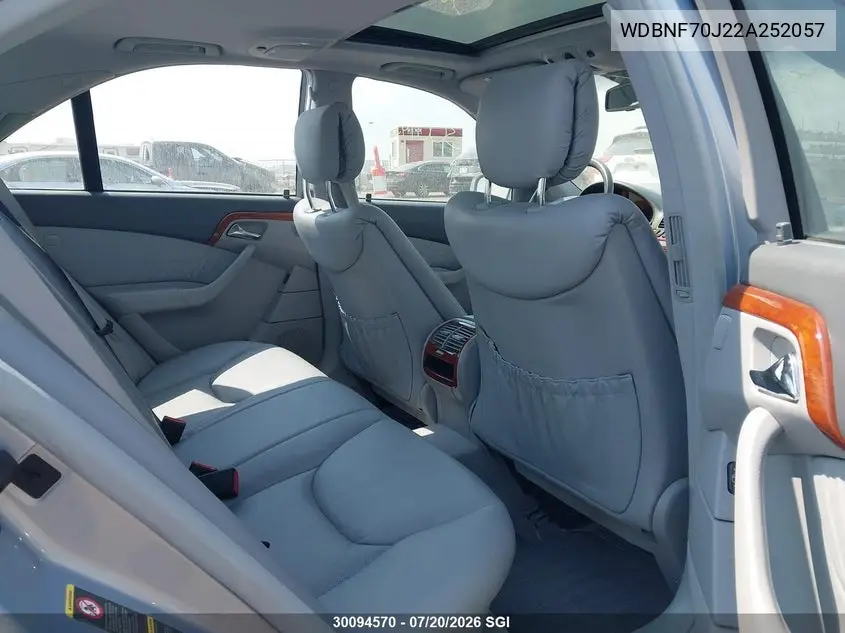 2002 Mercedes-Benz S 430 VIN: WDBNF70J22A252057 Lot: 30094570