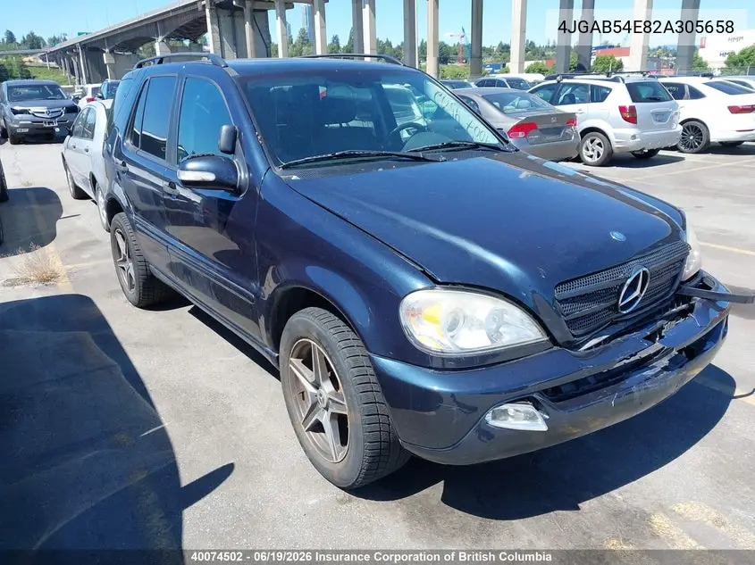 2002 Mercedes-Benz Ml 320 VIN: 4JGAB54E82A305658 Lot: 40074502