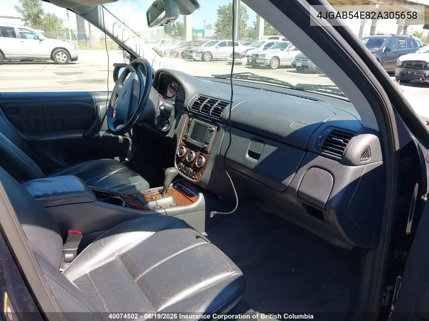 2002 Mercedes-Benz Ml 320 VIN: 4JGAB54E82A305658 Lot: 40074502