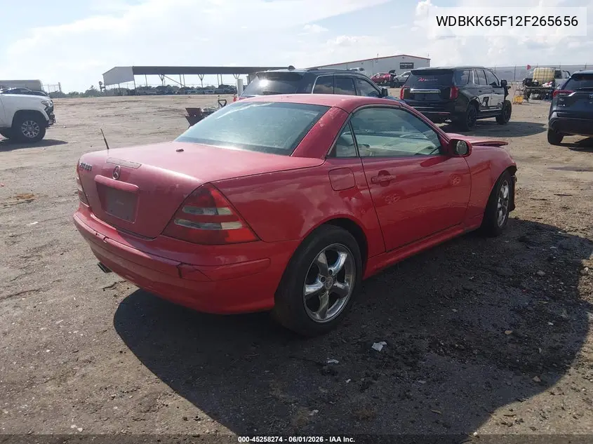 2002 Mercedes-Benz Slk 320 VIN: WDBKK65F12F265656 Lot: 45258274
