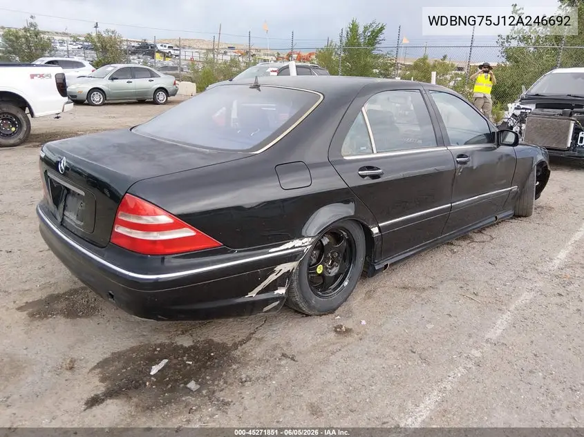 2002 Mercedes-Benz S 500 VIN: WDBNG75J12A246692 Lot: 45271851