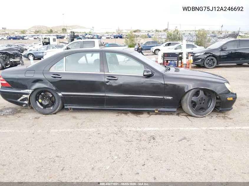 2002 Mercedes-Benz S 500 VIN: WDBNG75J12A246692 Lot: 45271851
