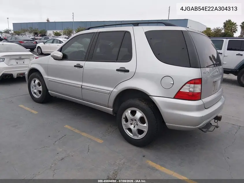 2002 Mercedes-Benz Ml 320 VIN: 4JGAB54E22A304313 Lot: 45584060