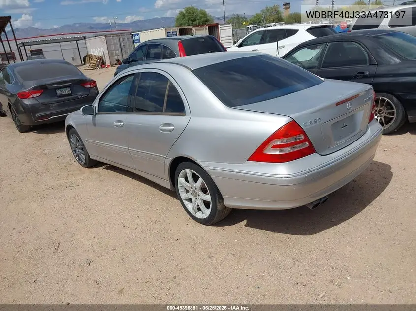 2003 Mercedes-Benz C 230 Kompressor Sport VIN: WDBRF40J33A473197 Lot: 45396881