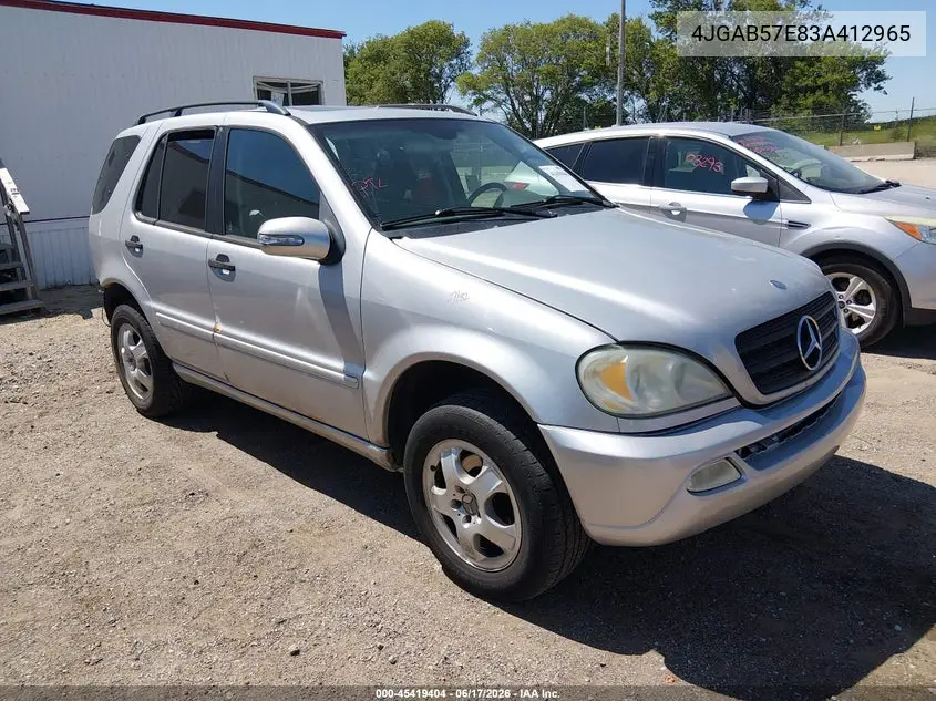 2003 Mercedes-Benz Ml 350 VIN: 4JGAB57E83A412965 Lot: 45419404