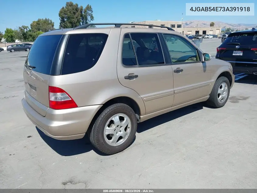 2003 Mercedes-Benz Ml 320 VIN: 4JGAB54E73A391918 Lot: 45469606