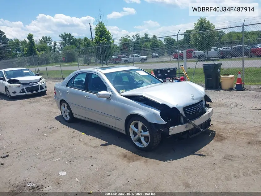 2004 Mercedes-Benz C 230 Kompressor Sport/Sport VIN: WDBRF40J34F487914 Lot: 45410682