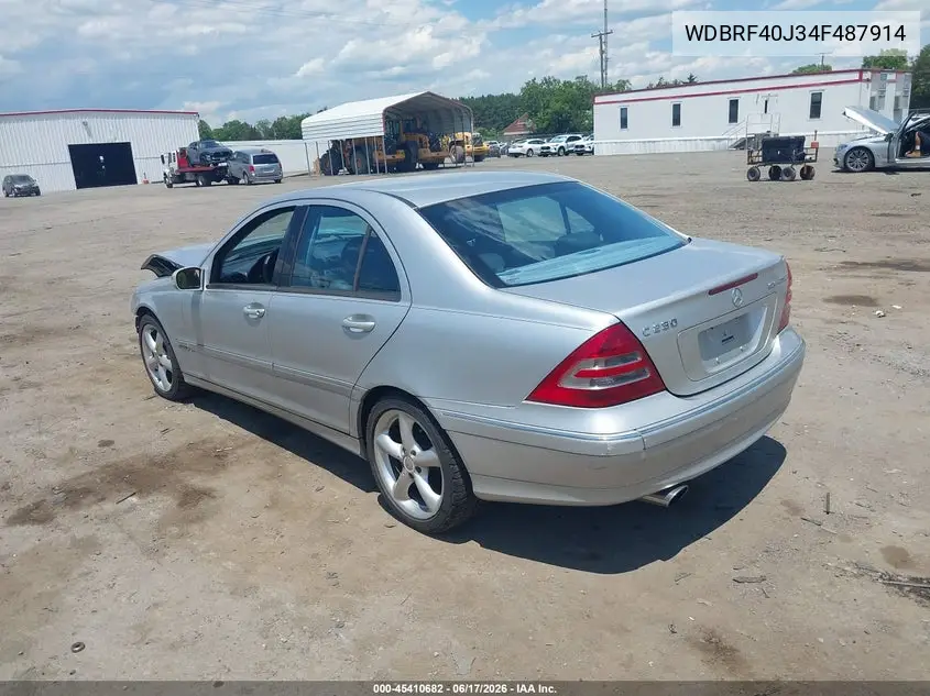 2004 Mercedes-Benz C 230 Kompressor Sport/Sport VIN: WDBRF40J34F487914 Lot: 45410682
