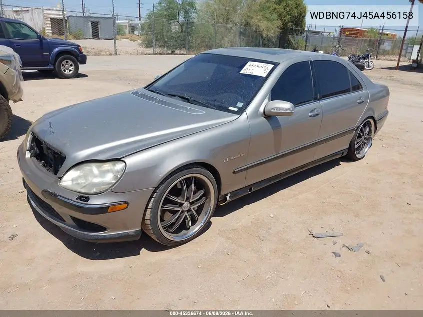 2005 Mercedes-Benz S 55 Amg VIN: WDBNG74J45A456158 Lot: 45336674