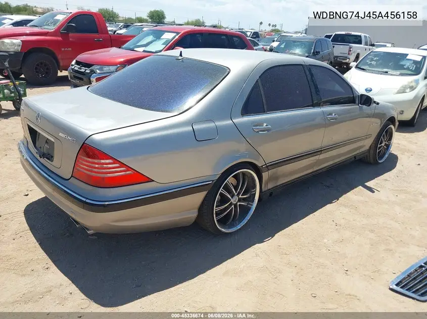 2005 Mercedes-Benz S 55 Amg VIN: WDBNG74J45A456158 Lot: 45336674