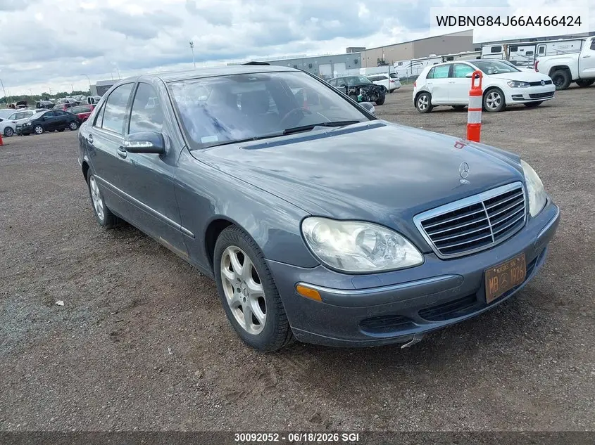 2006 Mercedes-Benz S 500 4Matic VIN: WDBNG84J66A466424 Lot: 30092052
