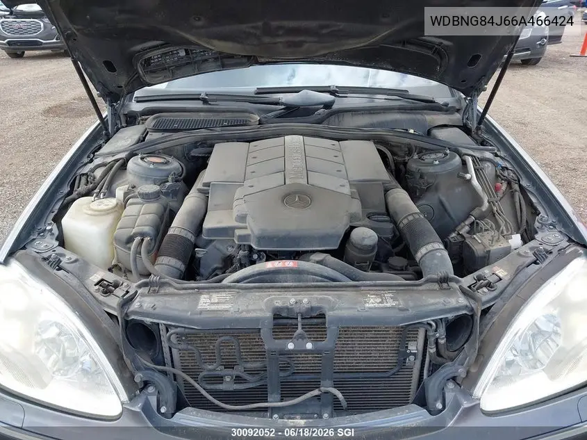 2006 Mercedes-Benz S 500 4Matic VIN: WDBNG84J66A466424 Lot: 30092052