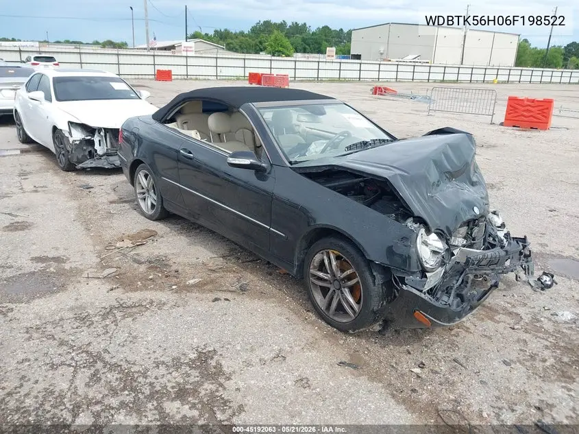 2006 Mercedes-Benz Clk 350 VIN: WDBTK56H06F198522 Lot: 45192063