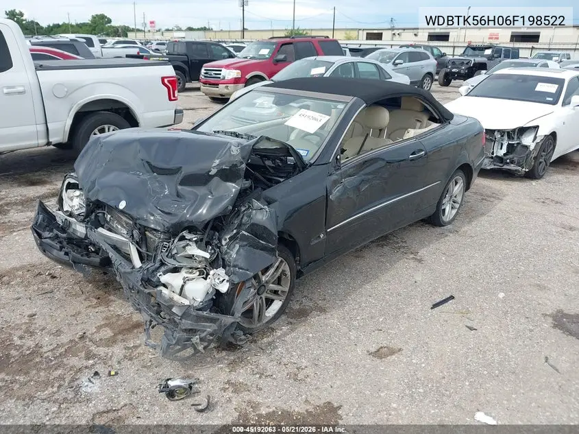 2006 Mercedes-Benz Clk 350 VIN: WDBTK56H06F198522 Lot: 45192063