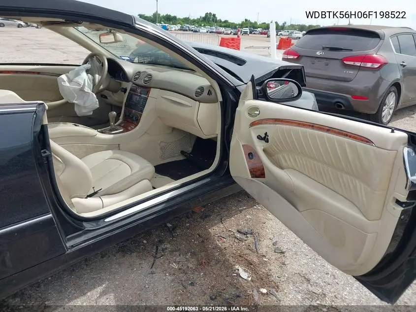 2006 Mercedes-Benz Clk 350 VIN: WDBTK56H06F198522 Lot: 45192063