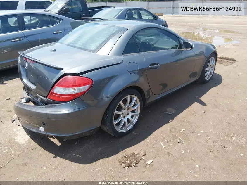 2006 Mercedes-Benz Slk 350 VIN: WDBWK56F36F124992 Lot: 45226748
