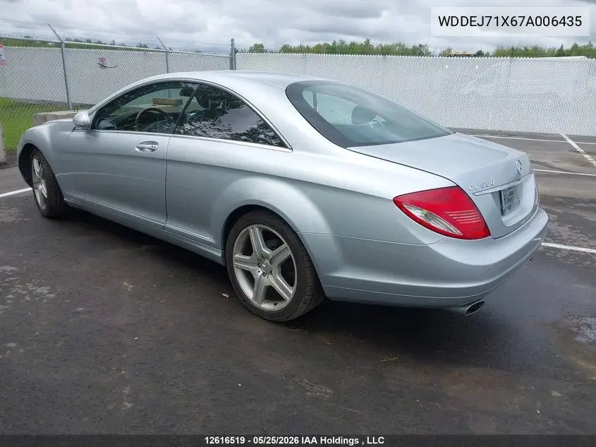 2007 Mercedes-Benz Cl 550 VIN: WDDEJ71X67A006435 Lot: 12616519